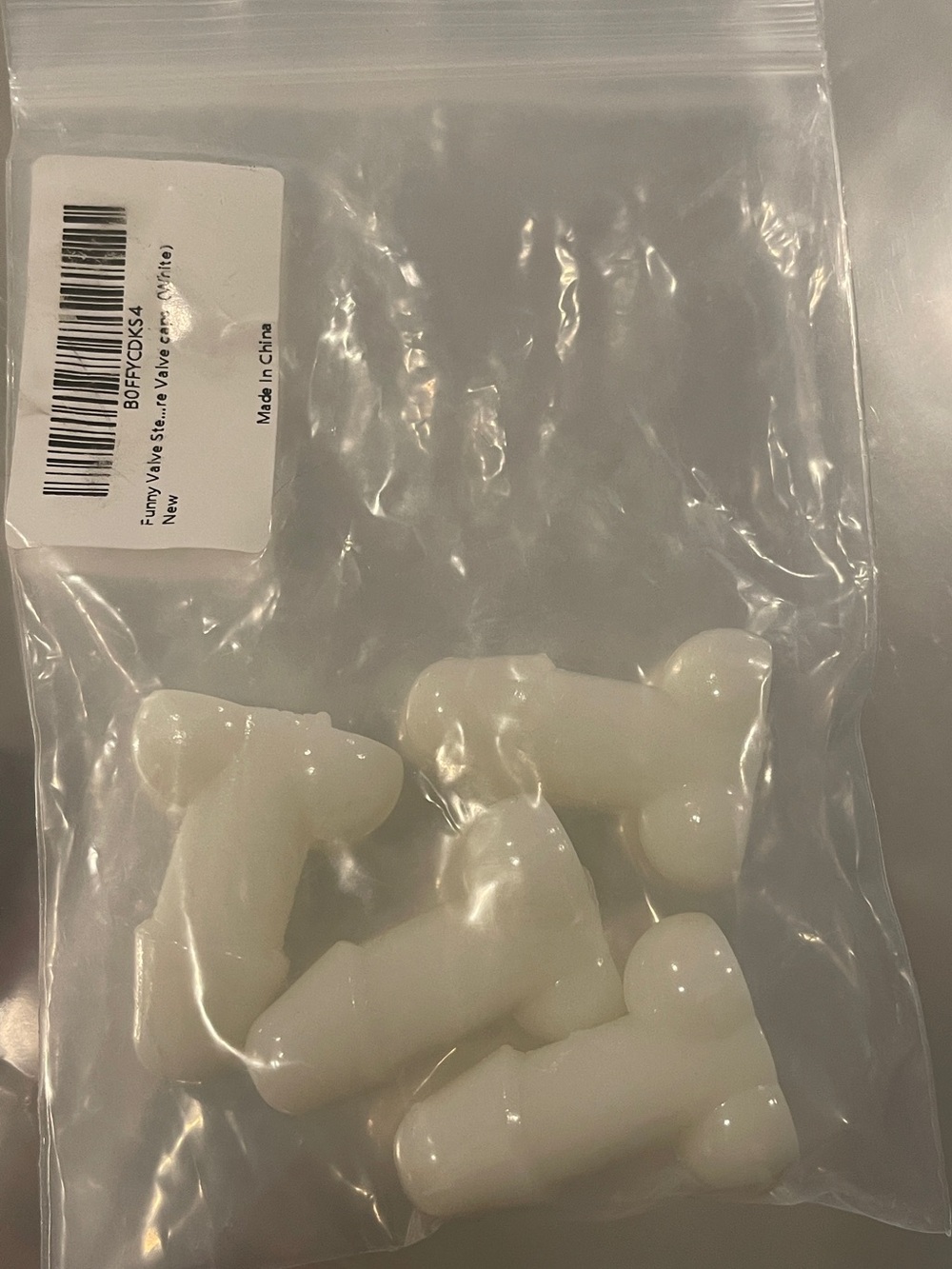 Tire Valve Stem Dick Caps- Glow In The Dark White - Picture 6 of 10